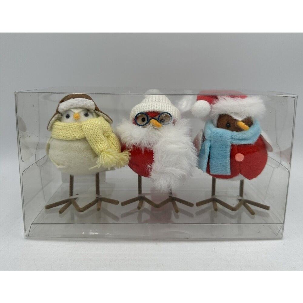 2023 Featherly Friends Target Christmas 3pc Fabric Bird Figurine Wondershop READ